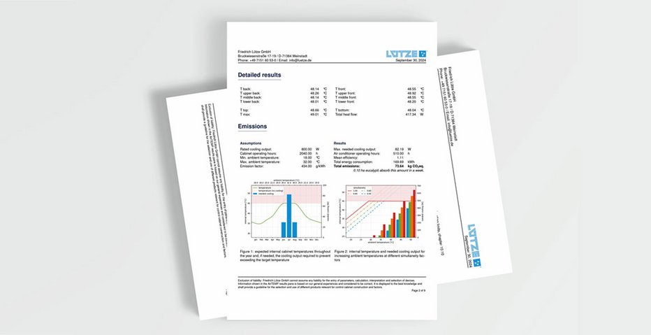 Control Cabinet Temperature Simulation with Adaptive Cooling Demand and Consumption Calculator - Friedrich Lütze GmbH