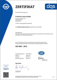 DIN EN ISO 9001 - Friedrich Lütze GmbH
